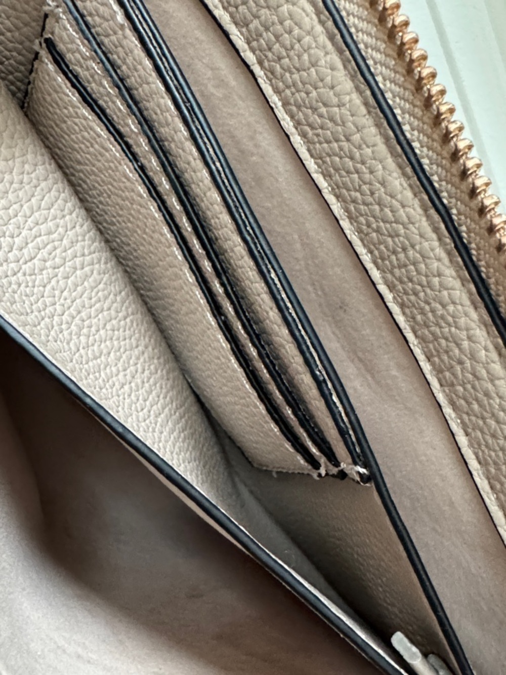 Taupe Pebbled Wristlet Clutch with Gold Lock Accent - Picture 6 of 6